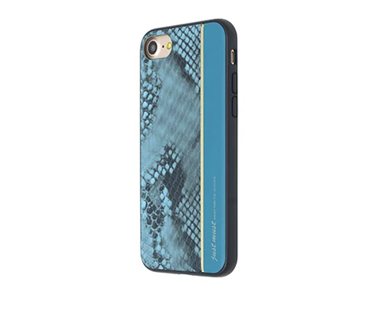 Кожаный чехол "JustMust" Fendi синий для iPhone 7/8