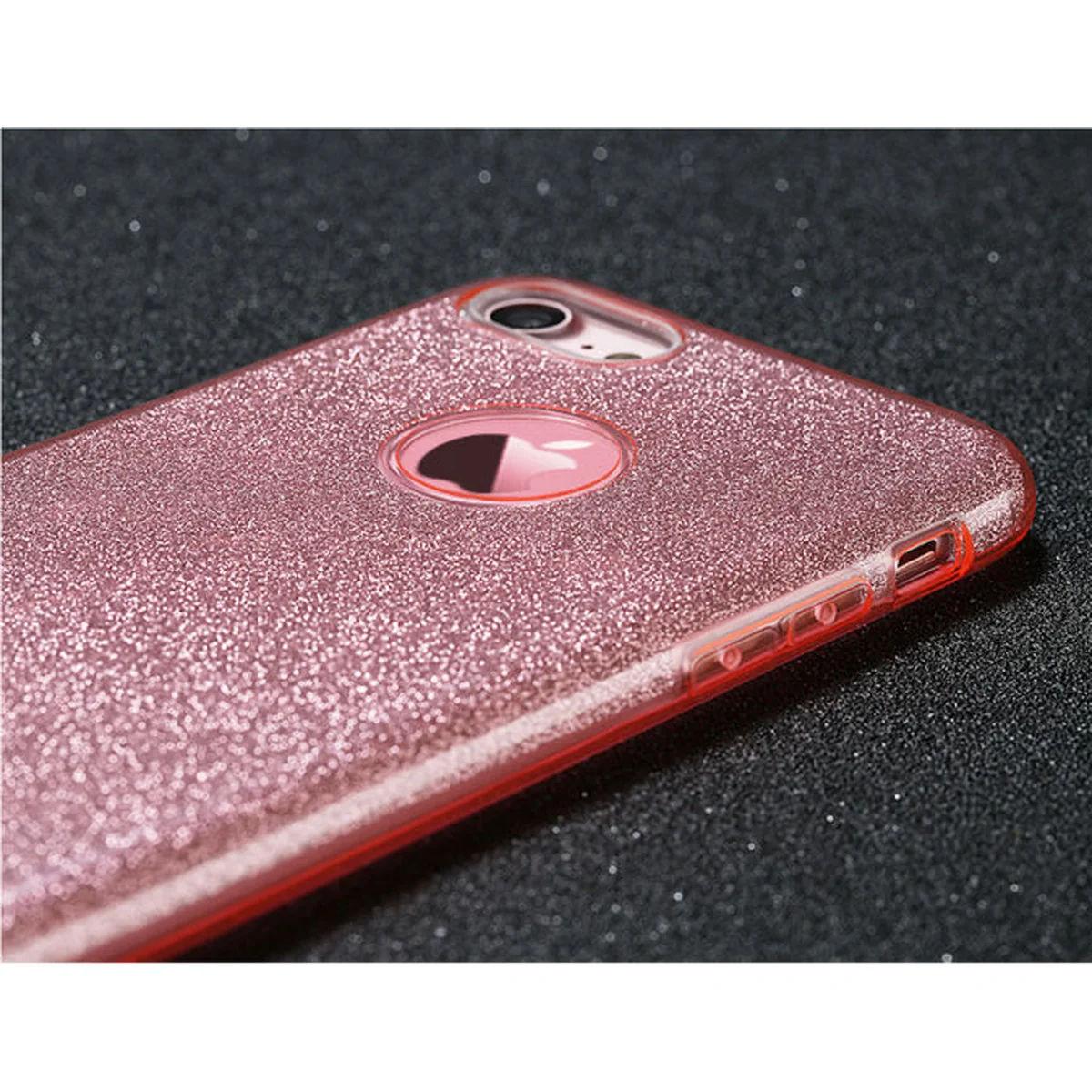 Чехол с блестками "Dazzling shine" силиконовый для iPhone 7/8 розовый