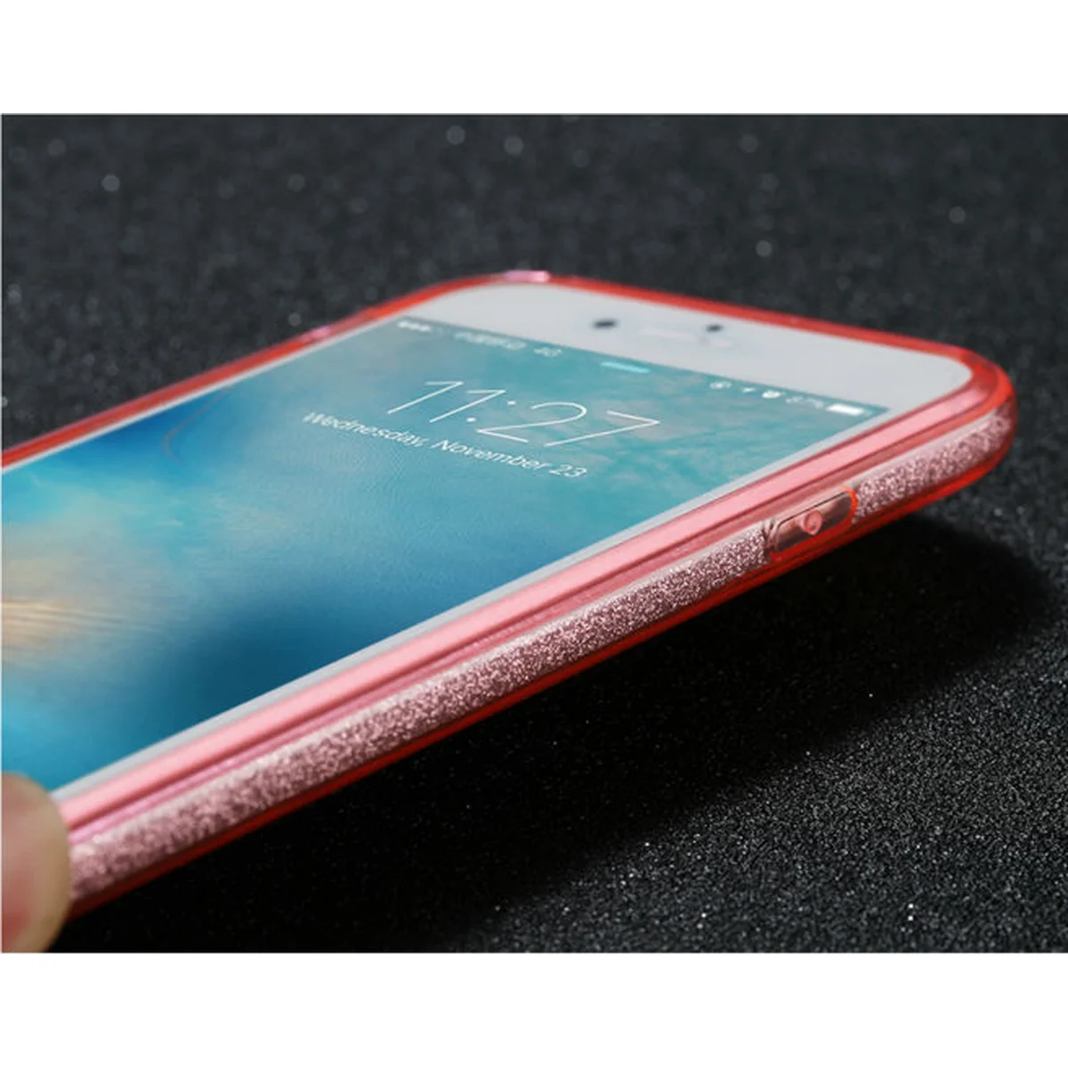 Чехол с блестками "Dazzling shine" силиконовый для iPhone 7/8 розовый