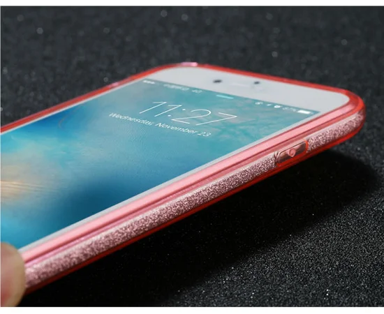 Чехол с блестками "Dazzling shine" силиконовый для iPhone 7/8 розовый