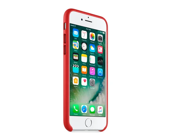Кожаный чехол "Apple Leather Case" Red (HC) для iPhone 7/8