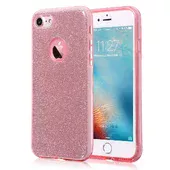 Чехол с блестками "Dazzling shine" силиконовый для iPhone 7/8 розовый