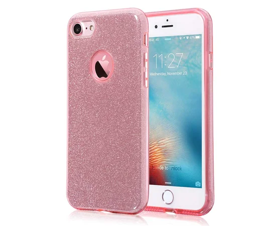Чохол з блискітками "Dazzling shine" силіконовий для iPhone 7/8 рожевий