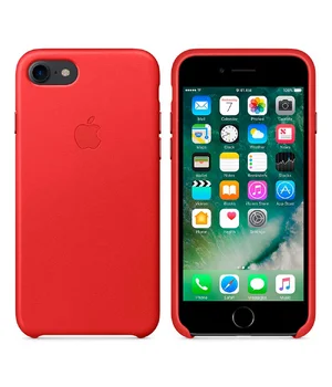 Кожаный чехол "Apple Leather Case" Red (HC) для iPhone 7/8
