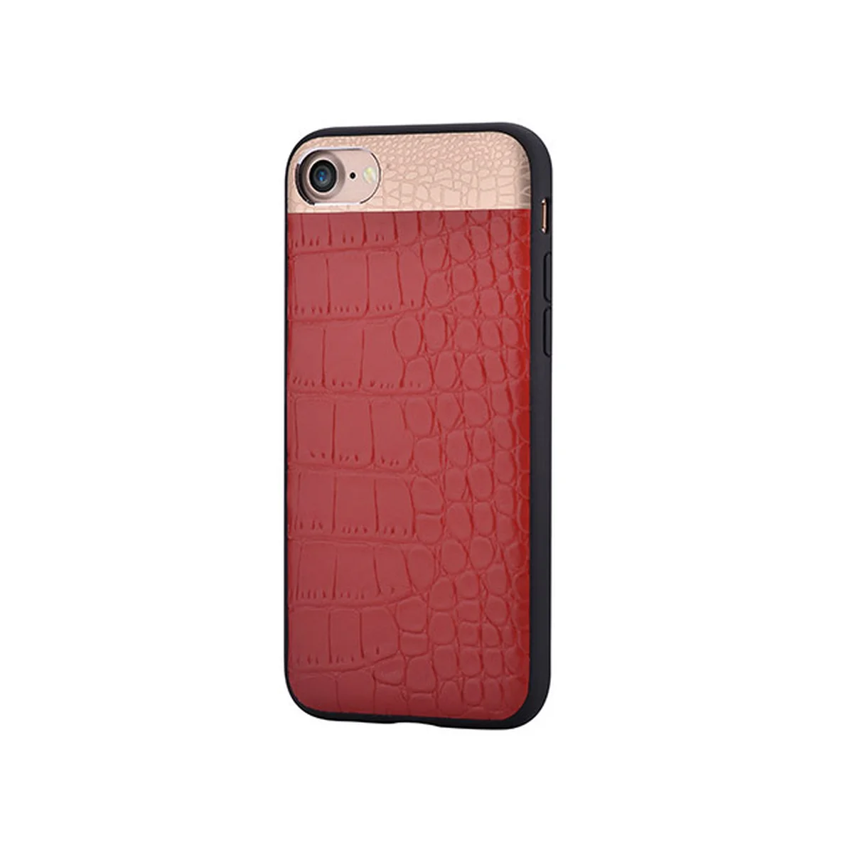 Чехол из натуральной кожи "Comma" Croco красный для iPhone 7/8