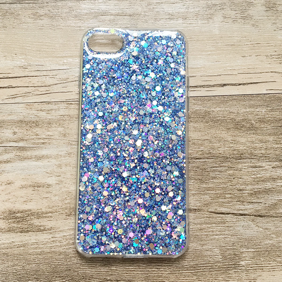 Чохол з блискітками "3D Glitter" силіконовий для iPhone 7/8 синій