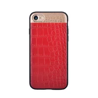 Чехол из натуральной кожи "Comma" Croco красный для iPhone 7/8