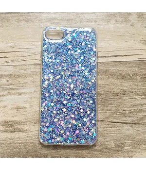 Чехол с блестками "3D Glitter" силиконовый для iPhone 7/8 синий Чехол с блестками "3D Glitter" силиконовый для iPhone 7/8 синий
