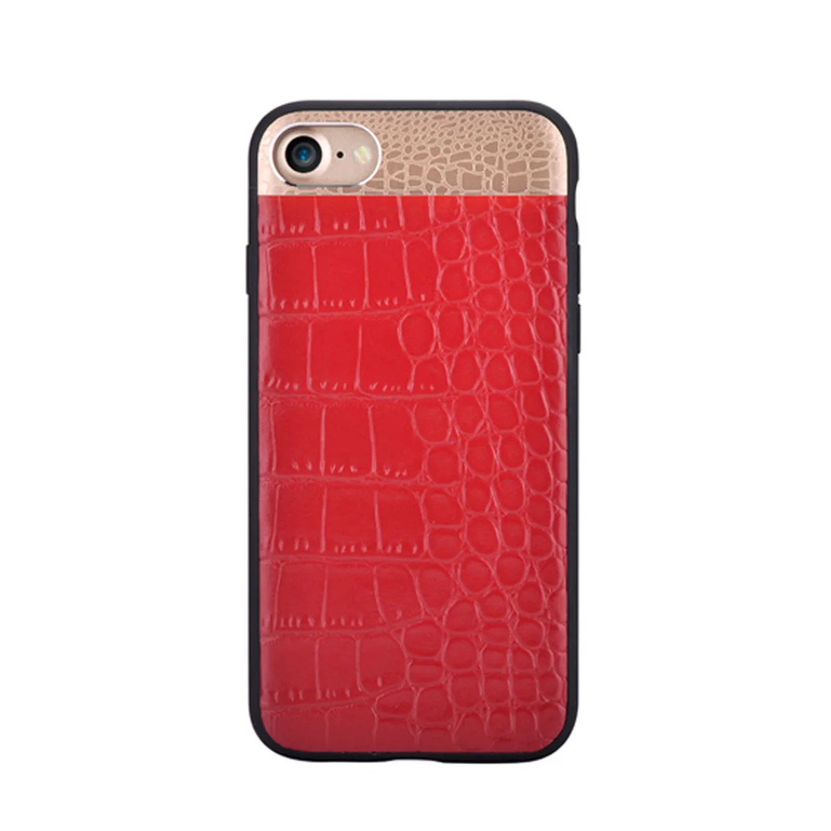 Чехол из натуральной кожи "Comma" Croco красный для iPhone 7/8