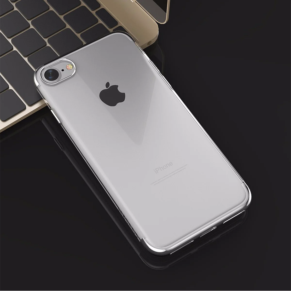 Силиконовый "Royal style" серебряный чехол для iPhone 7/8