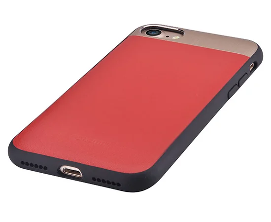 Чехол из натуральной кожи "Comma" Vivid Leather красный для iPhone 7/8