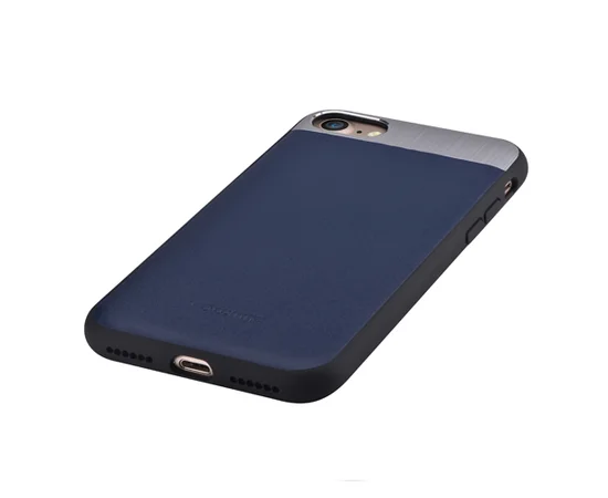 Чохол з натуральної шкіри "Comma" Vivid Leather синій для iPhone 7/8