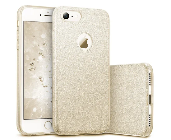 Чехол с блестками "Dazzling shine" силиконовый для iPhone 7/8 золотой