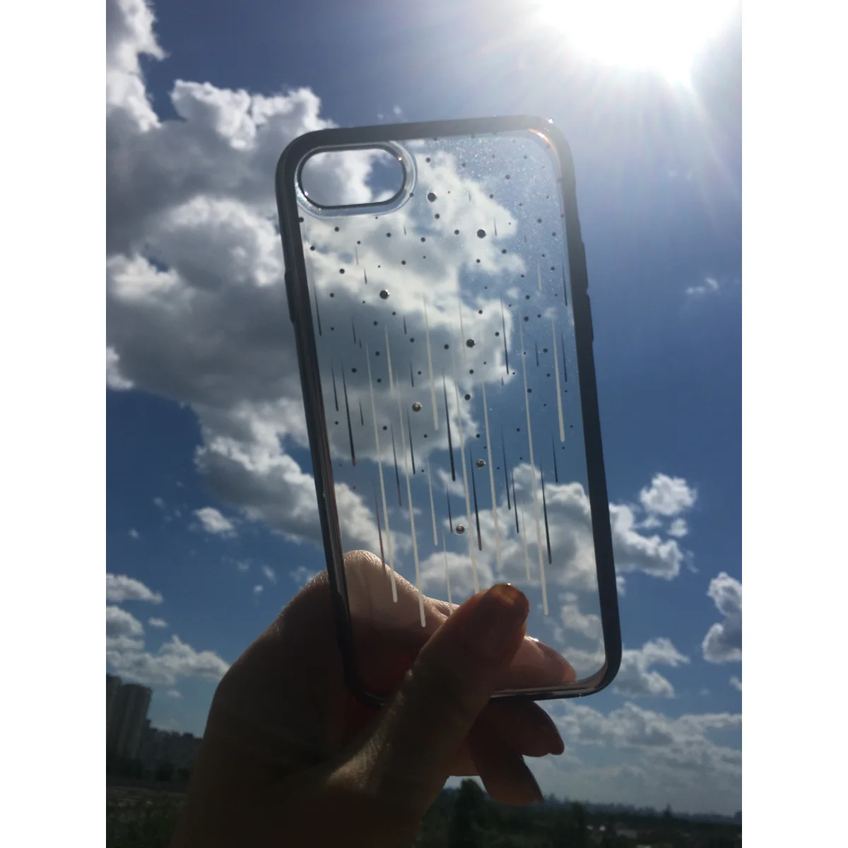 Чохол зі стразами SWAROVSKI "Devia" силіконовий для iPhone 7/8 Meteor сірий