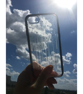 Чохол зі стразами SWAROVSKI "Devia" силіконовий для iPhone 7/8 Meteor сірий