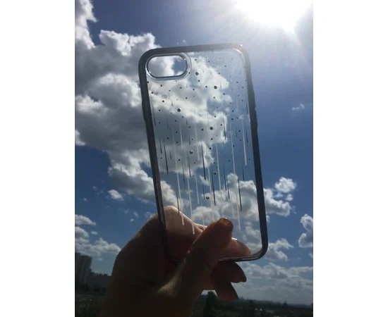 Чехол со стразами SWAROVSKI "Devia" силиконовый для iPhone 7/8 Meteor серый