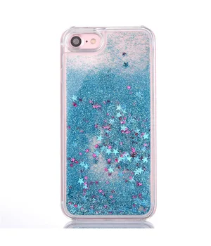 Переливающийся пластиковый чехол "Звездочки" бирюзовый для iPhone 7/8