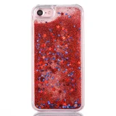 Переливающийся пластиковый чехол "Звездочки" красный для iPhone 7/8