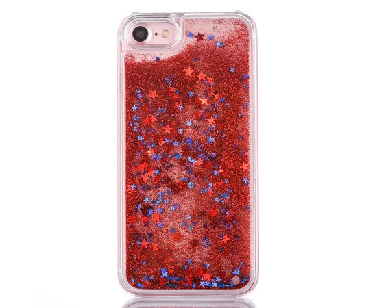 Переливається пластиковий чохол "Зірочки" червоний для iPhone 7/8