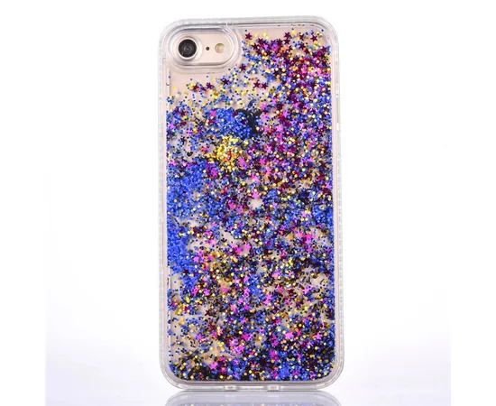 Переливающийся пластиковый чехол "Звездочки" синий для iPhone 7/8