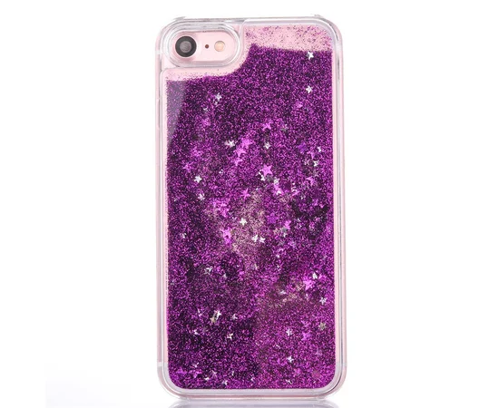 Переливається пластиковий чохол "Зірочки" фіолетовий для iPhone 7/8