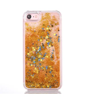 Переливающийся пластиковый чехол "Звездочки" золотой для iPhone 7/8