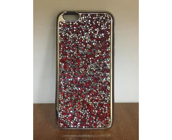 Чехол со стразами "Apex" силиконовый для iPhone 7/8 Crystal бордовый