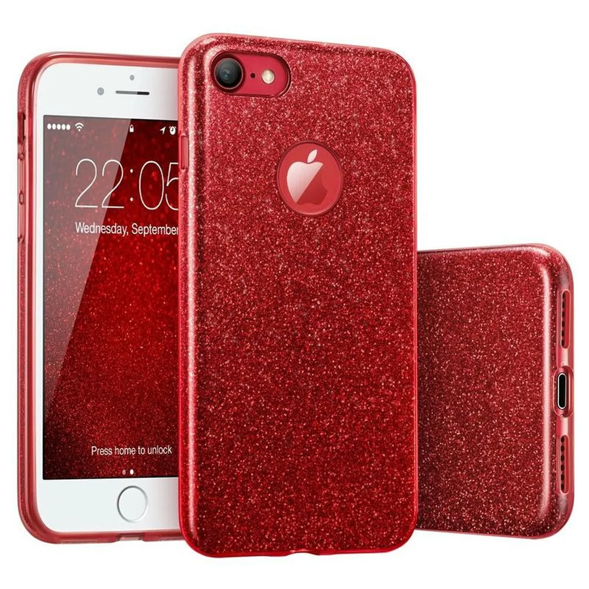 Чохол з блискітками "Dazzling shine" силіконовий для iPhone 7/8 червоний