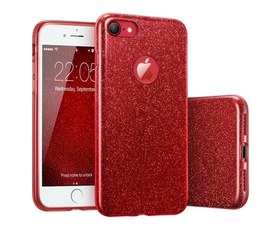 Чохол з блискітками "Dazzling shine" силіконовий для iPhone 7/8 червоний