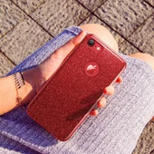 Чехол с блестками "Dazzling shine" силиконовый для iPhone 7/8 красный