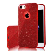 Чехол с блестками "Dazzling shine" силиконовый для iPhone 6/6S красный