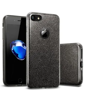 Чехол с блестками "Dazzling shine" силиконовый для iPhone 7/8 черный