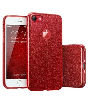 Чехол с блестками "Dazzling shine" силиконовый для iPhone 7/8 красный