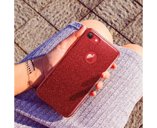 Чохол з блискітками "Dazzling shine" силіконовий для iPhone 7/8 червоний