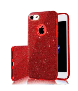 Чехол с блестками "Dazzling shine" силиконовый для iPhone 6/6S красный