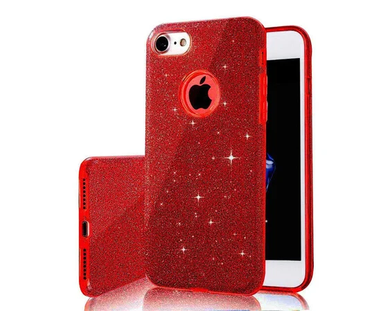 Чохол із блискітками "Dazzling shine" силіконовий для iPhone 6/6S червоний