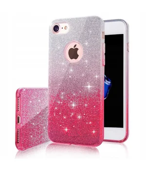 Чохол із блискітками "Градієнт" силіконовий для iPhone 7/8 червоний