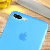 Ультратонкий пластиковый чехол "Ultrathin 0.3mm" синий для iPhone 7 Plus/8 Plus