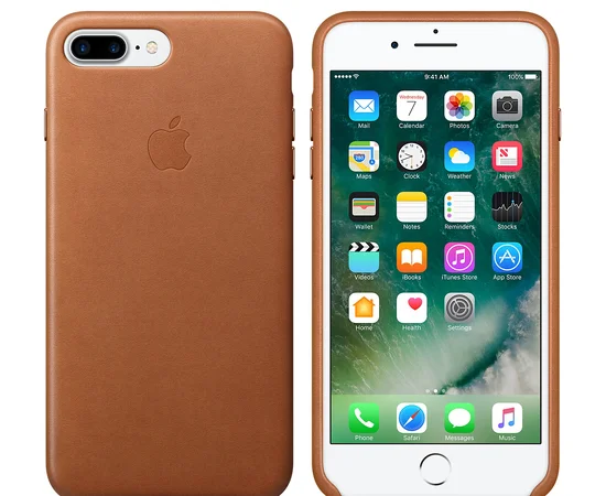 Силіконовий коричневий "Leather case" (HC) для iPhone 7 Plus / 8 Plus