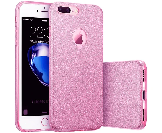 Чехол с блестками "Dazzling shine" силиконовый для iPhone 7 Plus/8 Plus фиолетовый