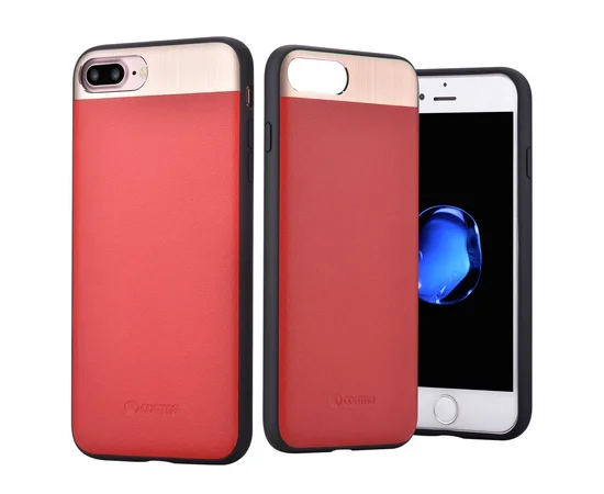 Чохол із натуральної шкіри "Comma" Vivid Leather червоний для iPhone 7 Plus/8 Plus