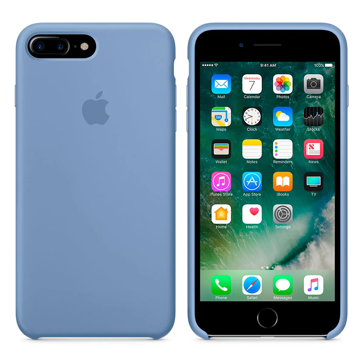 Чехол "Apple" Silicone Case для iPhone 7 Plus/8 Plus Azure (HC)