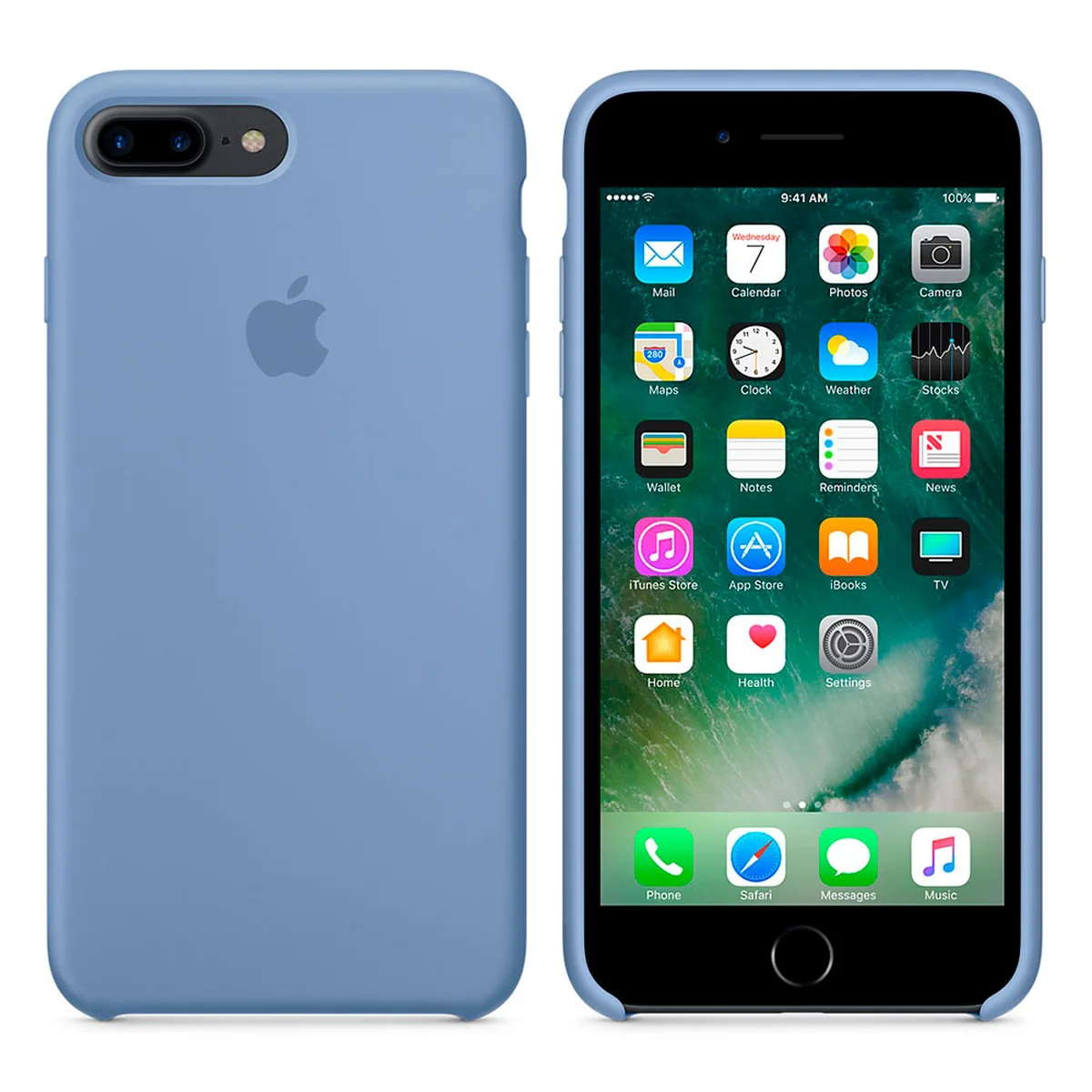 Чехол "Apple" Silicone Case для iPhone 7 Plus/8 Plus Azure (HC)