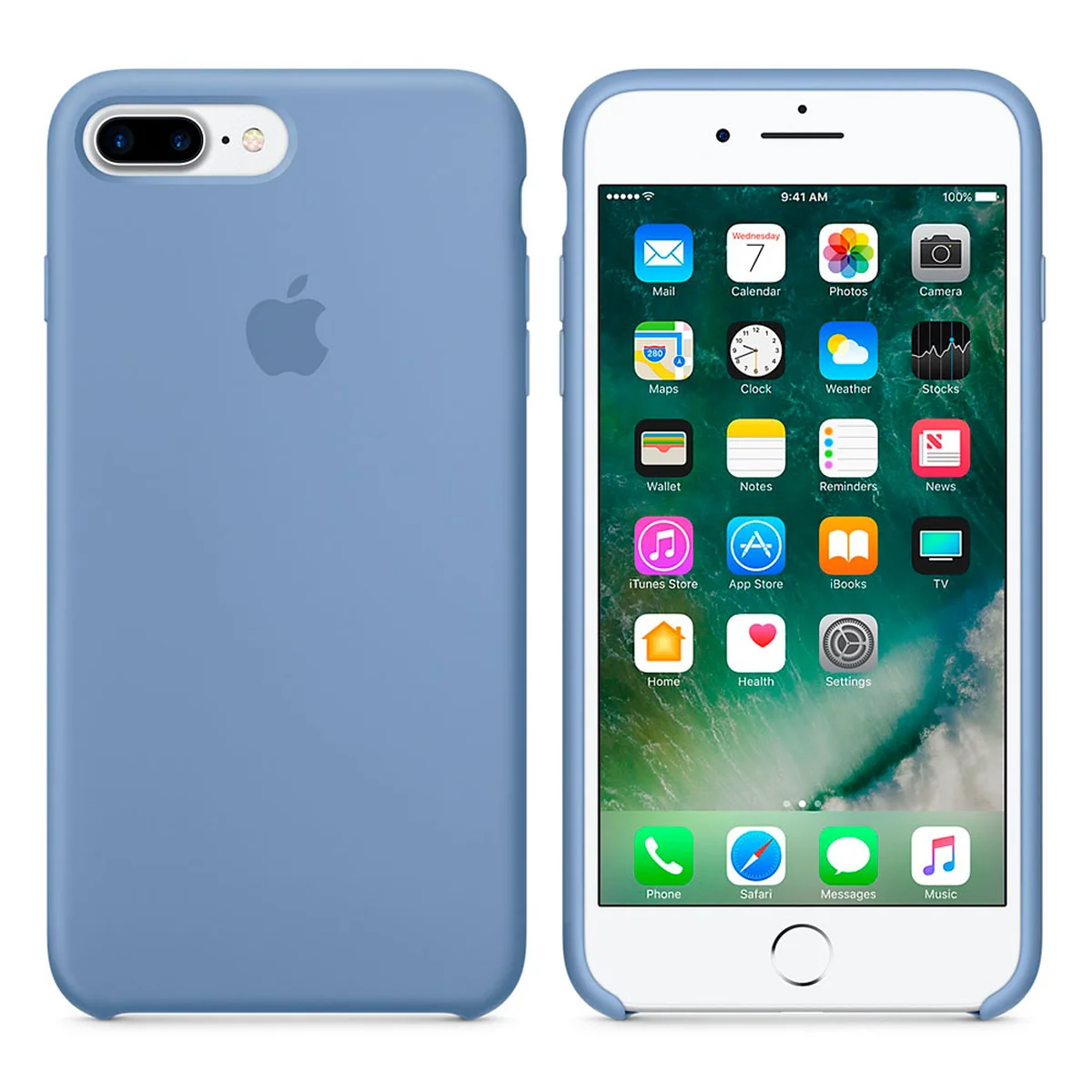 Чехол "Apple" Silicone Case для iPhone 7 Plus/8 Plus Azure (HC)