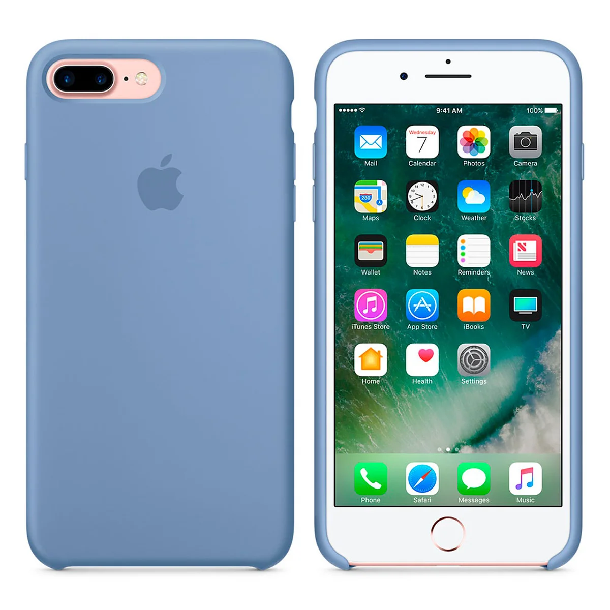 Чехол "Apple" Silicone Case для iPhone 7 Plus/8 Plus Azure (HC)