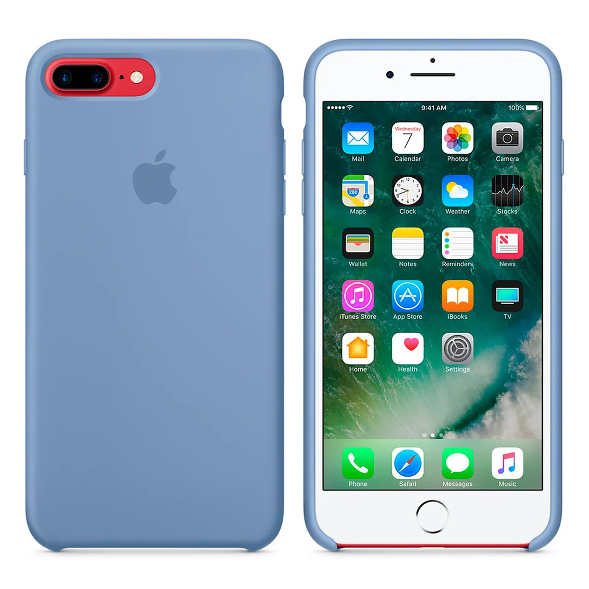 Чехол "Apple" Silicone Case для iPhone 7 Plus/8 Plus Azure (HC)