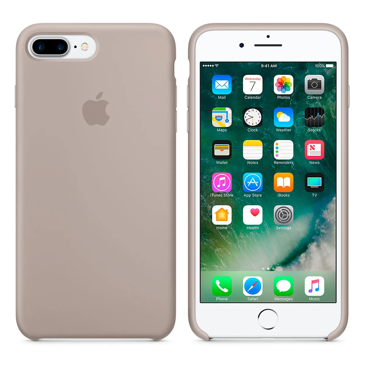 Чехол "Apple" Silicone Case для iPhone 7 Plus/8 Plus Pebble (HC)