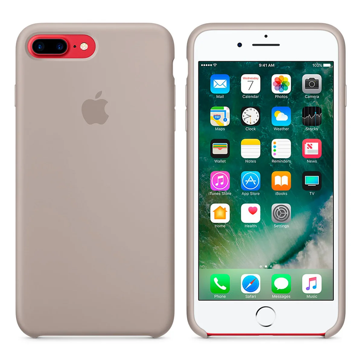 Чехол "Apple" Silicone Case для iPhone 7 Plus/8 Plus Pebble (HC)