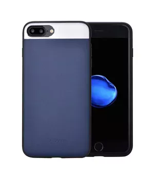 Чехол из натуральной кожи "Comma" Vivid Leather синий для iPhone 7 Plus/8 Plus