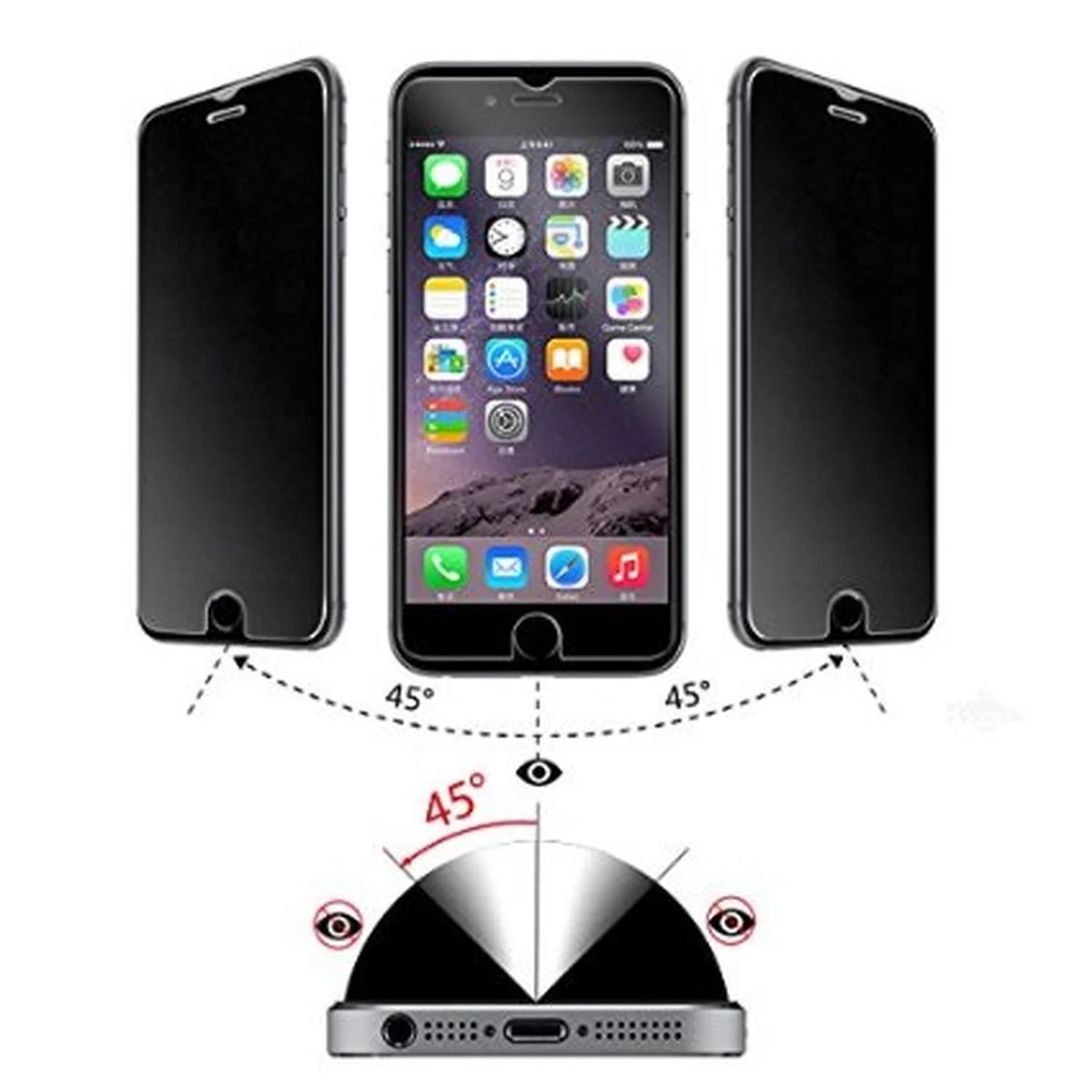 Защитное стекло анти-шпион "AntiSpy" для iPhone 6 Plus/6S Plus